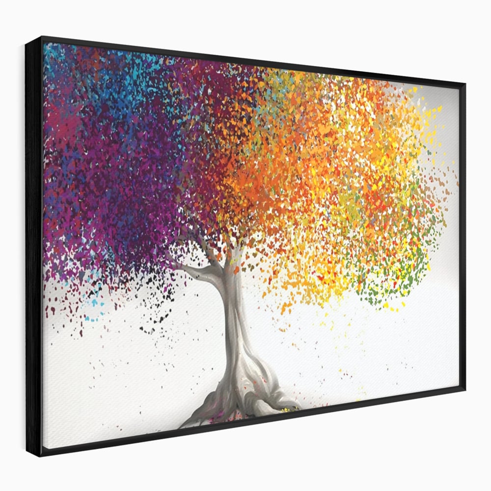 Tablou Canvas Premium LuxCanva® A1217, Copac Colorat , Decorativ, Dressing, Pom, Multicolor, Arbore, Living, Culori Vibrante