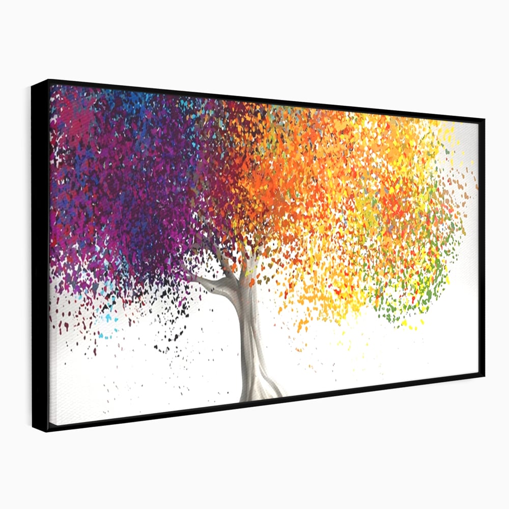 Tablou Canvas Premium LuxCanva® A1217, Copac Colorat , Decorativ, Dressing, Pom, Multicolor, Arbore, Living, Culori Vibrante