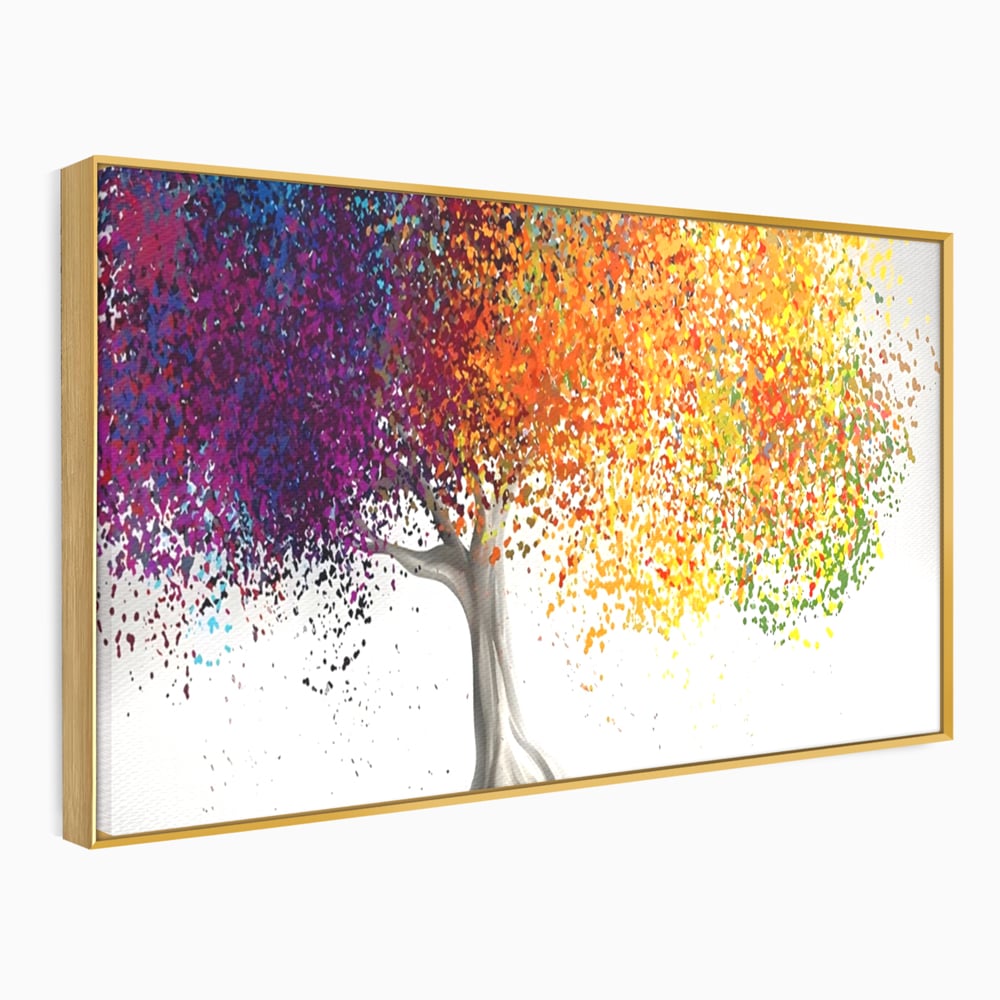 Tablou Canvas Premium LuxCanva® A1217, Copac Colorat , Decorativ, Dressing, Pom, Multicolor, Arbore, Living, Culori Vibrante