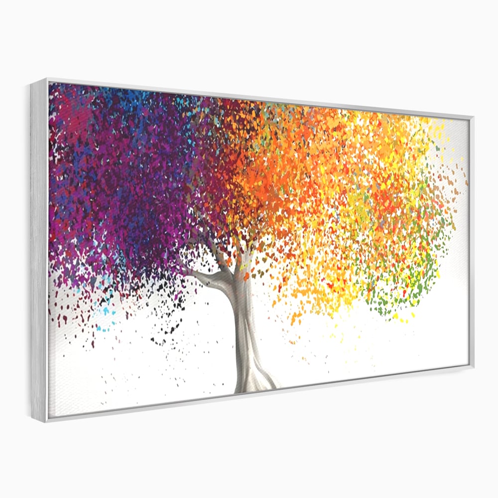 Tablou Canvas Premium LuxCanva® A1217, Copac Colorat , Decorativ, Dressing, Pom, Multicolor, Arbore, Living, Culori Vibrante
