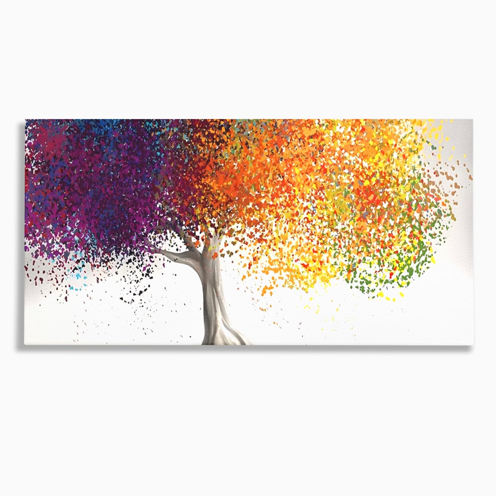Tablou Canvas Premium LuxCanva® A1217, Copac Colorat , Decorativ, Dressing, Pom, Multicolor, Arbore, Living, Culori Vibrante