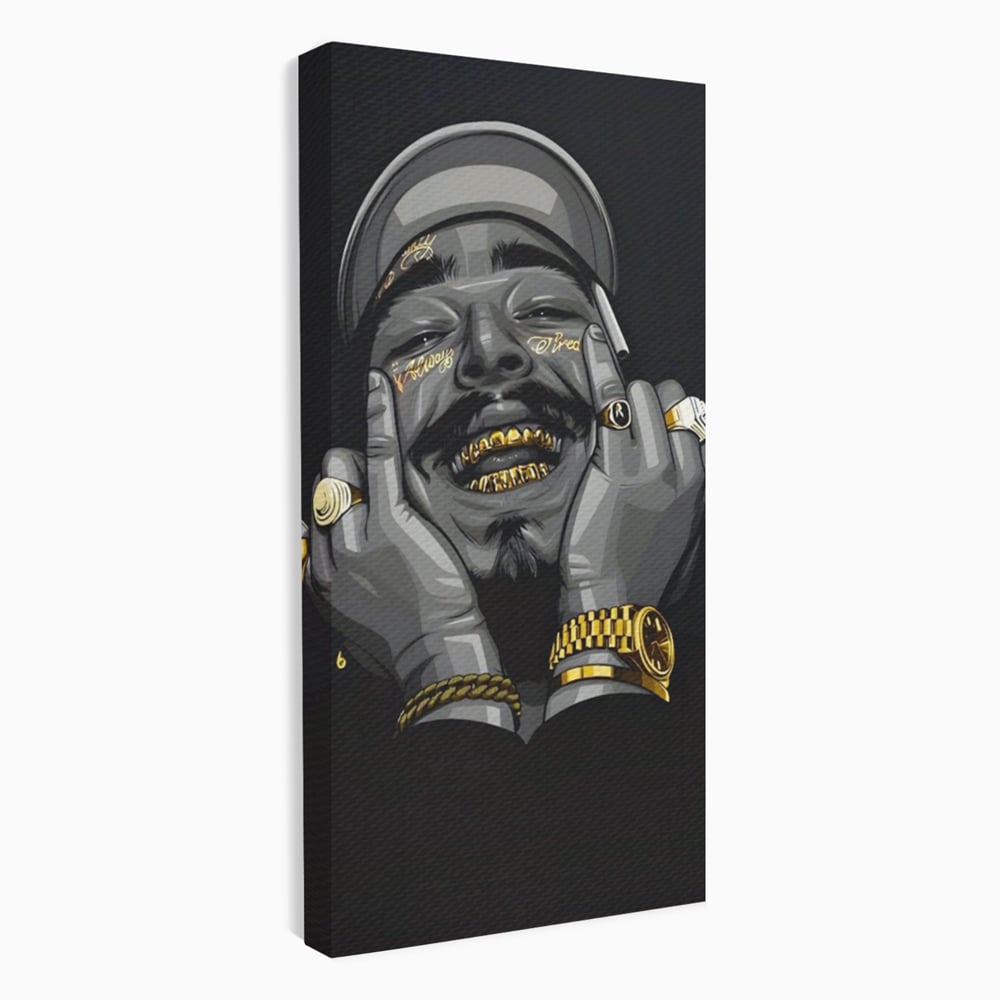 Tablou Canvas Premium LuxCanva® A1221, Post Malone , Decorativ, Living, Austin Richard Post, Rapper, Cantaret, Studio, Culori Vibrante