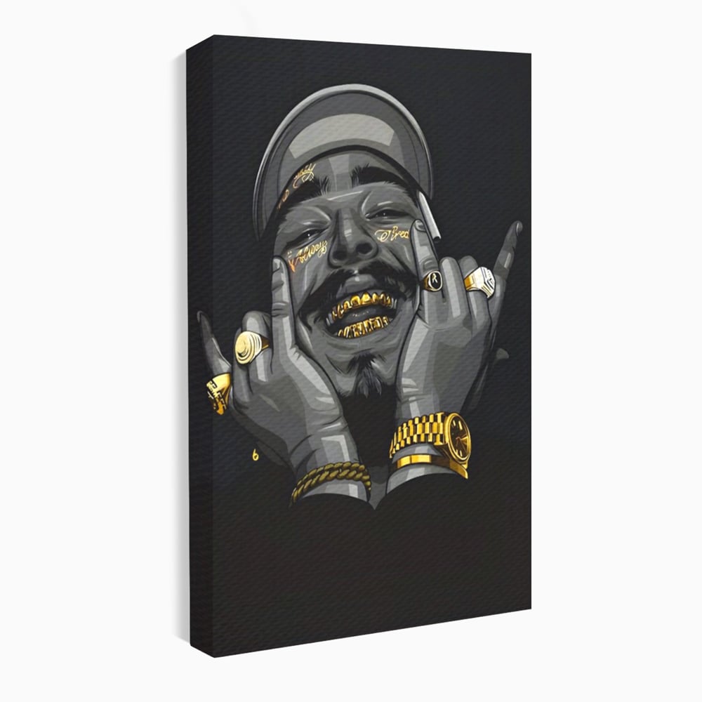 Tablou Canvas Premium LuxCanva® A1221, Post Malone , Decorativ, Living, Austin Richard Post, Rapper, Cantaret, Studio, Culori Vibrante