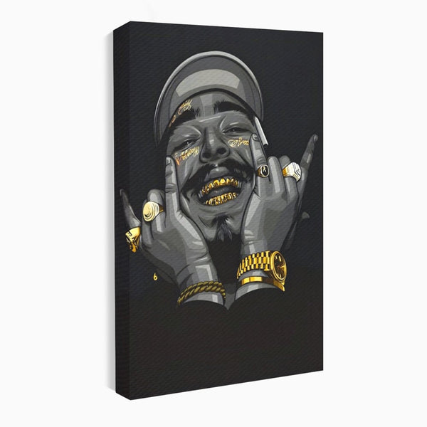 Tablou Canvas Premium LuxCanva® A1221, Post Malone , Decorativ, Living, Austin Richard Post, Rapper, Cantaret, Studio, Culori Vibrante