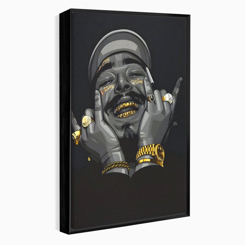 Tablou Canvas Premium LuxCanva® A1221, Post Malone , Decorativ, Living, Austin Richard Post, Rapper, Cantaret, Studio, Culori Vibrante