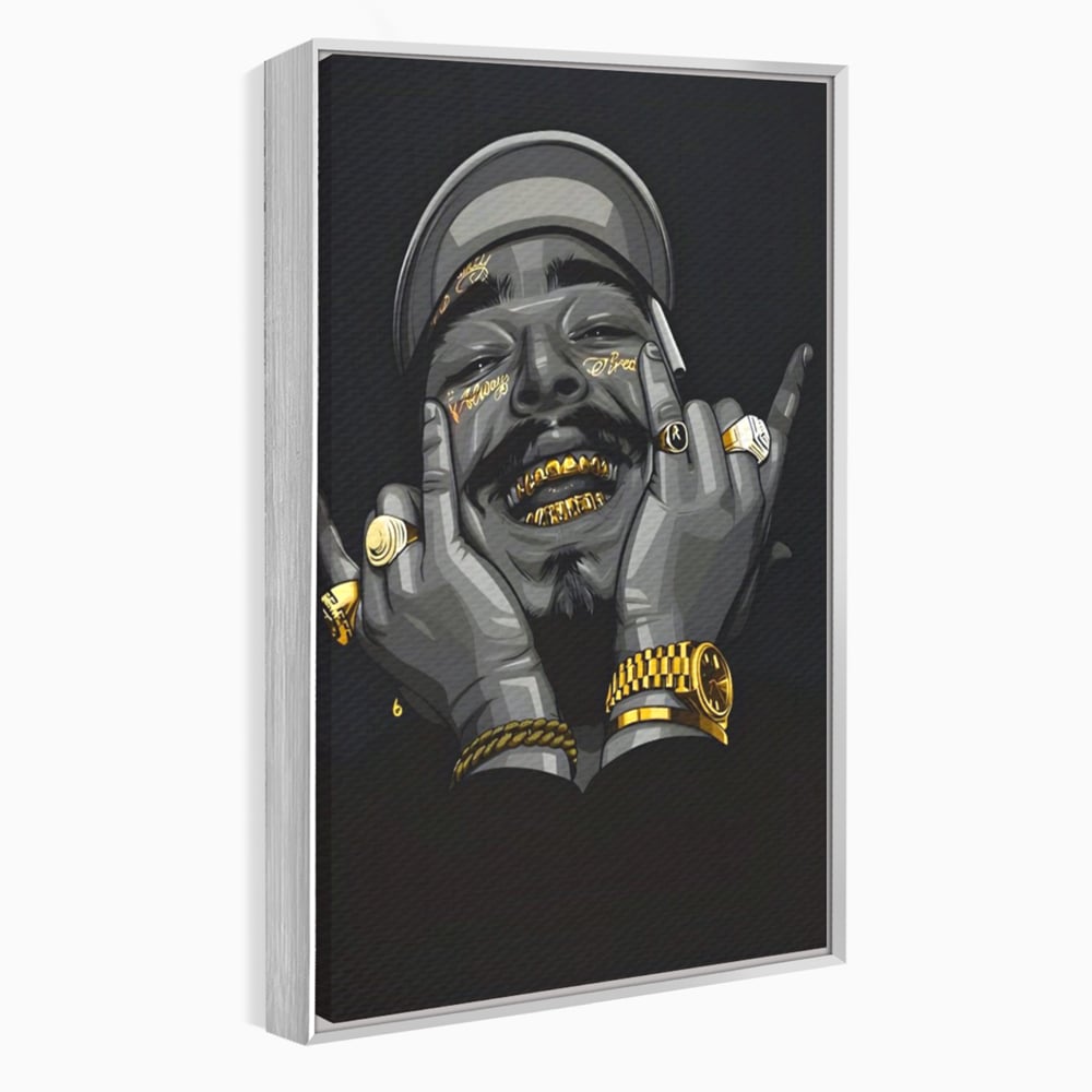 Tablou Canvas Premium LuxCanva® A1221, Post Malone , Decorativ, Living, Austin Richard Post, Rapper, Cantaret, Studio, Culori Vibrante