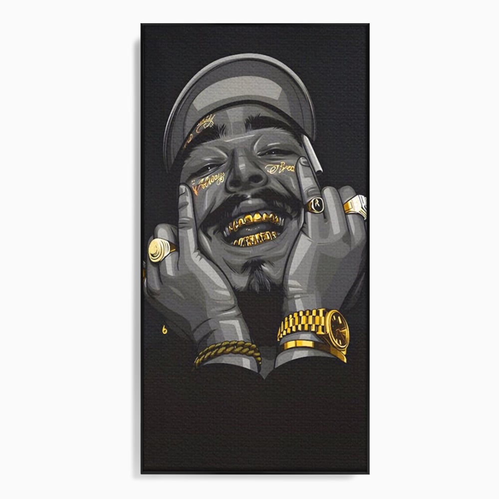 Tablou Canvas Premium LuxCanva® A1221, Post Malone , Decorativ, Living, Austin Richard Post, Rapper, Cantaret, Studio, Culori Vibrante