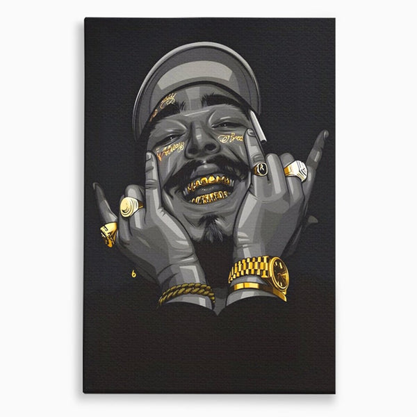Tablou Canvas Premium LuxCanva® A1221, Post Malone , Decorativ, Living, Austin Richard Post, Rapper, Cantaret, Studio, Culori Vibrante