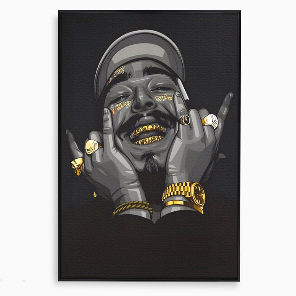 Tablou Canvas Premium LuxCanva® A1221, Post Malone , Decorativ, Living, Austin Richard Post, Rapper, Cantaret, Studio, Culori Vibrante