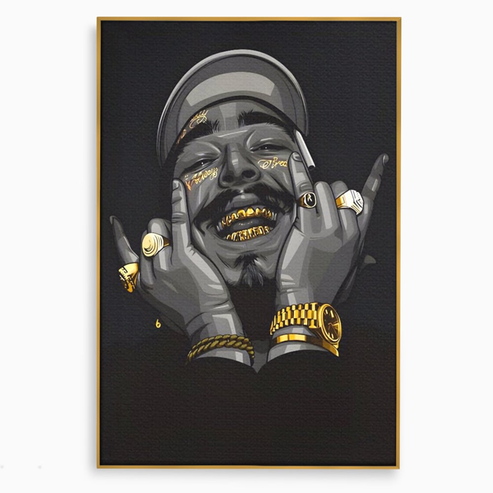 Tablou Canvas Premium LuxCanva® A1221, Post Malone , Decorativ, Living, Austin Richard Post, Rapper, Cantaret, Studio, Culori Vibrante