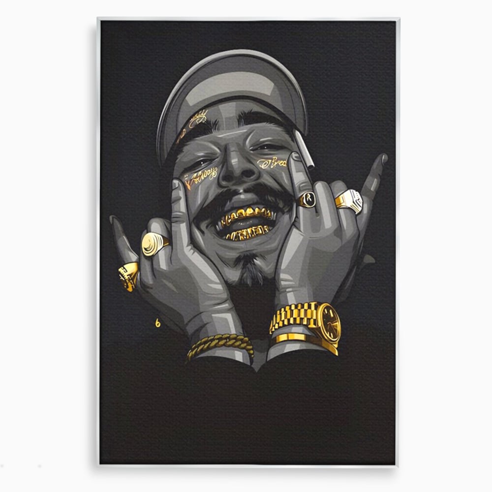 Tablou Canvas Premium LuxCanva® A1221, Post Malone , Decorativ, Living, Austin Richard Post, Rapper, Cantaret, Studio, Culori Vibrante