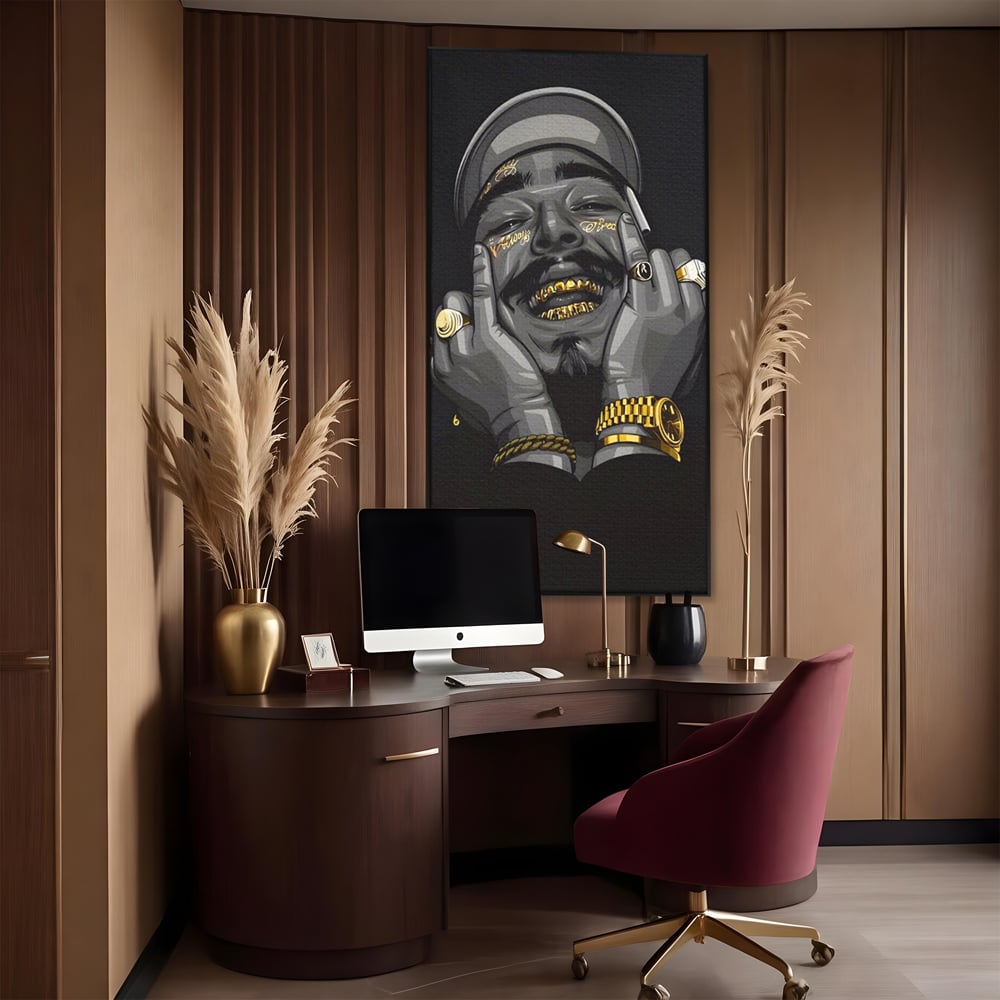Tablou Canvas Premium LuxCanva® A1221, Post Malone , Decorativ, Living, Austin Richard Post, Rapper, Cantaret, Studio, Culori Vibrante