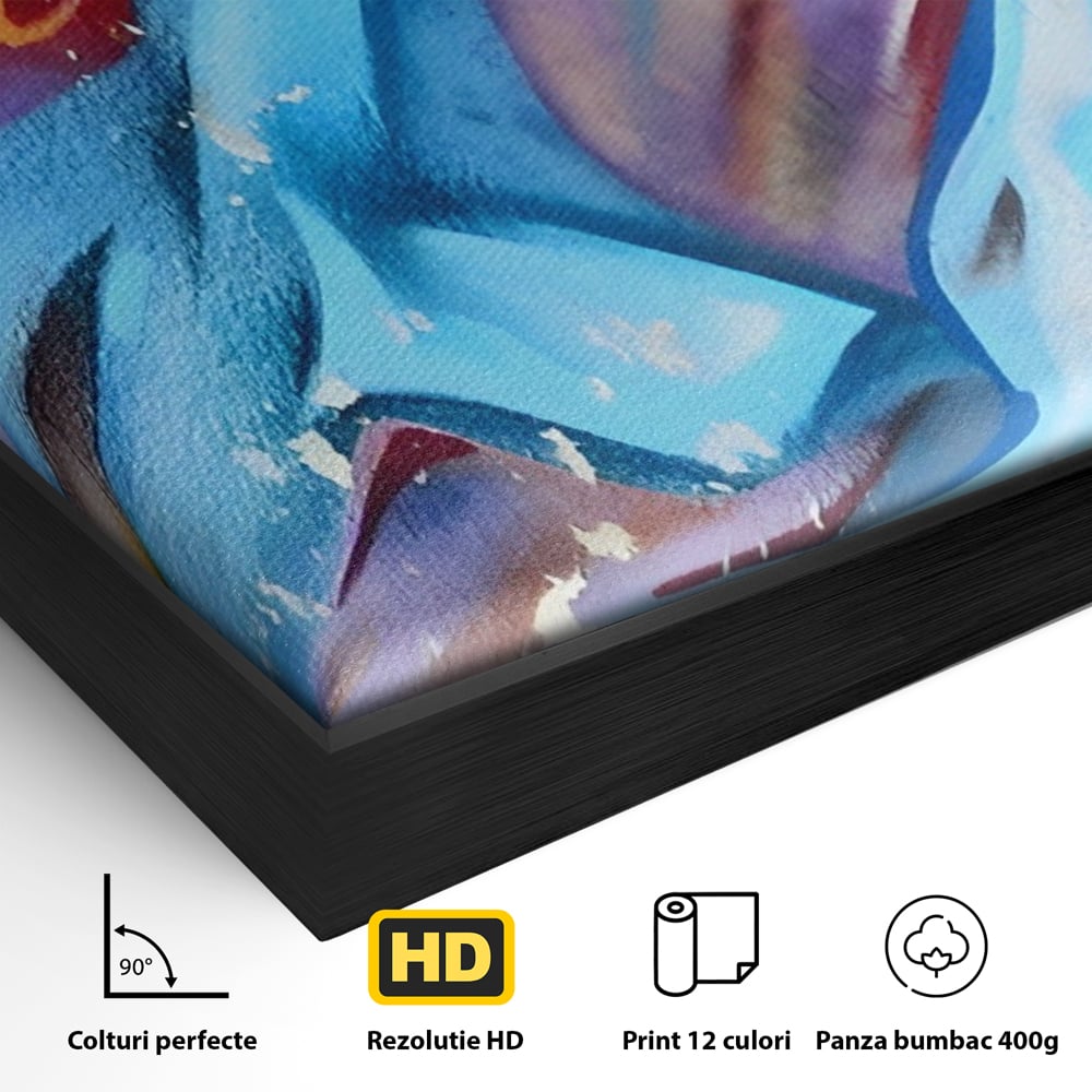 Tablou Canvas Premium LuxCanva® A1223, Multicolor , Decorativ, Dormitor, Colorat, Abstract, Albastru, Living, Culori Vibrante