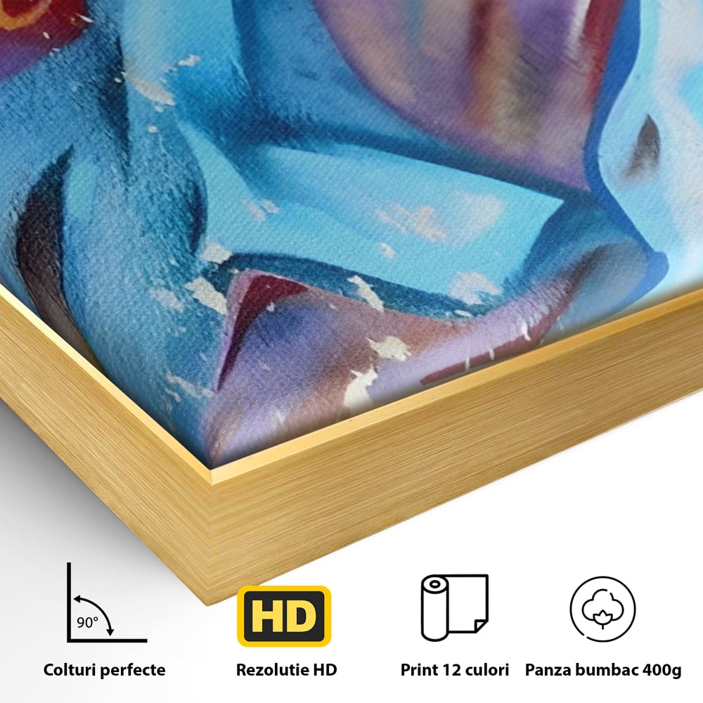 Tablou Canvas Premium LuxCanva® A1223, Multicolor , Decorativ, Dormitor, Colorat, Abstract, Albastru, Living, Culori Vibrante