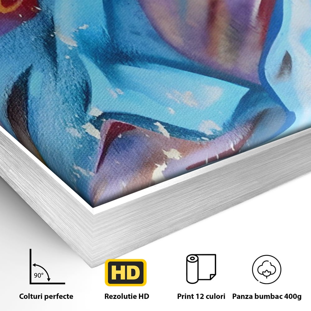 Tablou Canvas Premium LuxCanva® A1223, Multicolor , Decorativ, Dormitor, Colorat, Abstract, Albastru, Living, Culori Vibrante