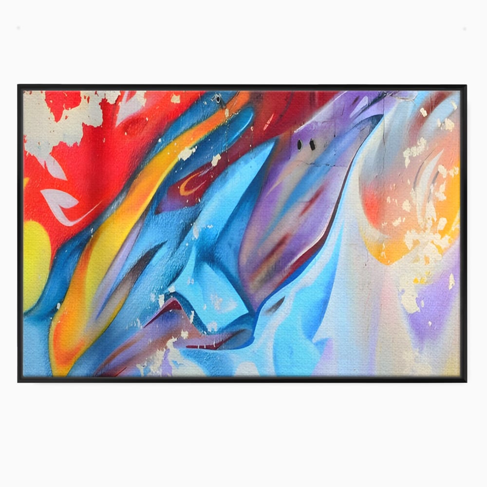 Tablou Canvas Premium LuxCanva® A1223, Multicolor , Decorativ, Dormitor, Colorat, Abstract, Albastru, Living, Culori Vibrante