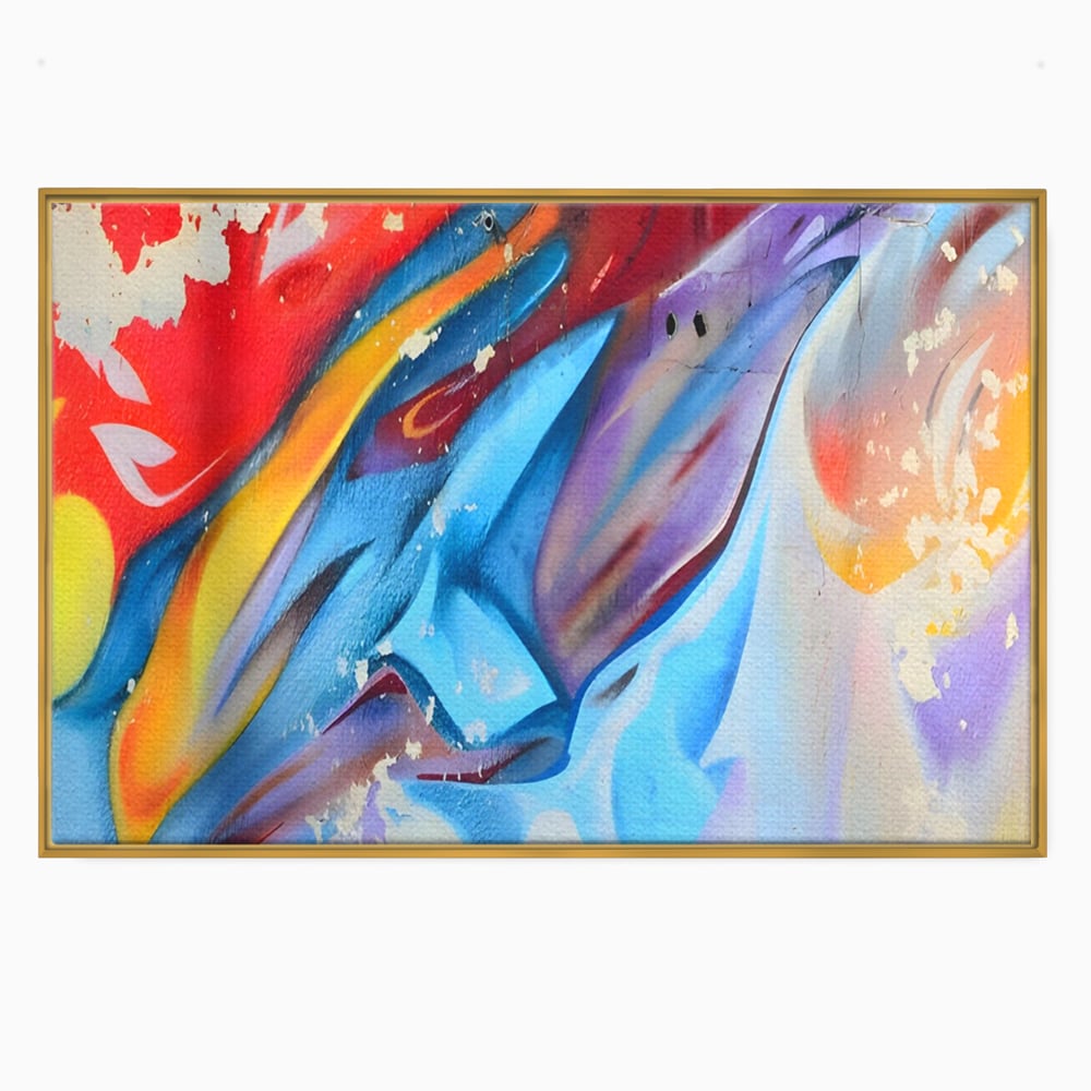 Tablou Canvas Premium LuxCanva® A1223, Multicolor , Decorativ, Dormitor, Colorat, Abstract, Albastru, Living, Culori Vibrante