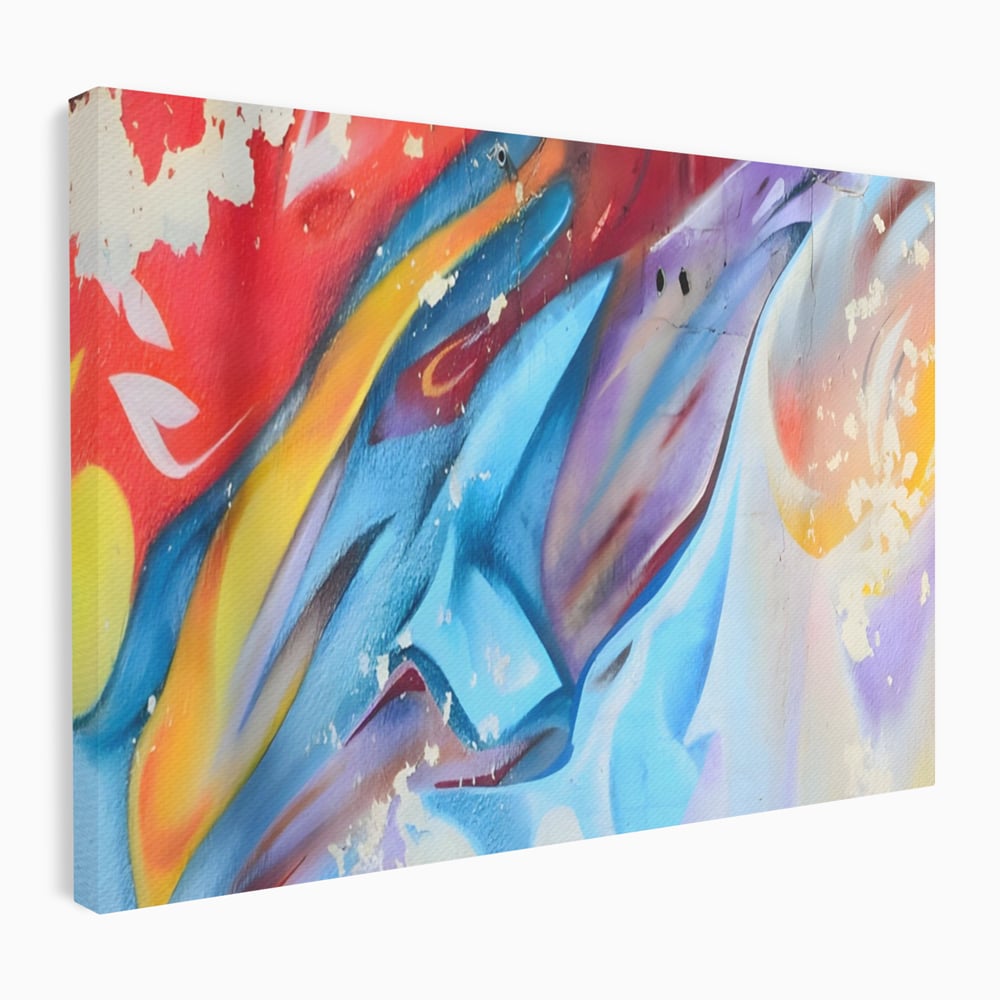 Tablou Canvas Premium LuxCanva® A1223, Multicolor , Decorativ, Dormitor, Colorat, Abstract, Albastru, Living, Culori Vibrante