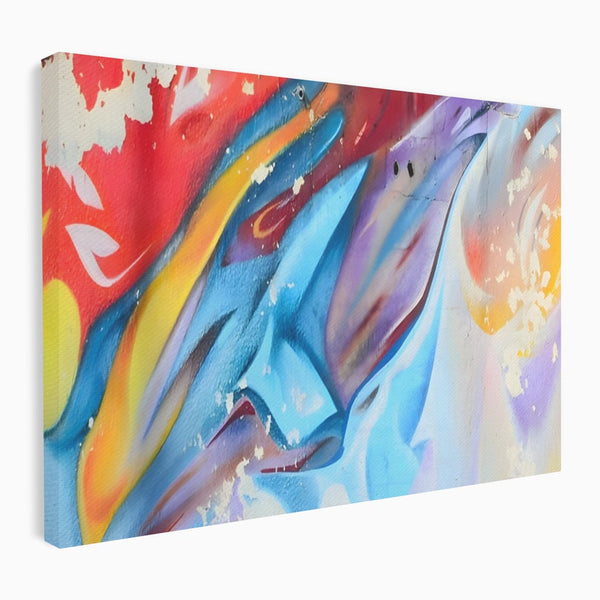 Tablou Canvas Premium LuxCanva® A1223, Multicolor , Decorativ, Dormitor, Colorat, Abstract, Albastru, Living, Culori Vibrante