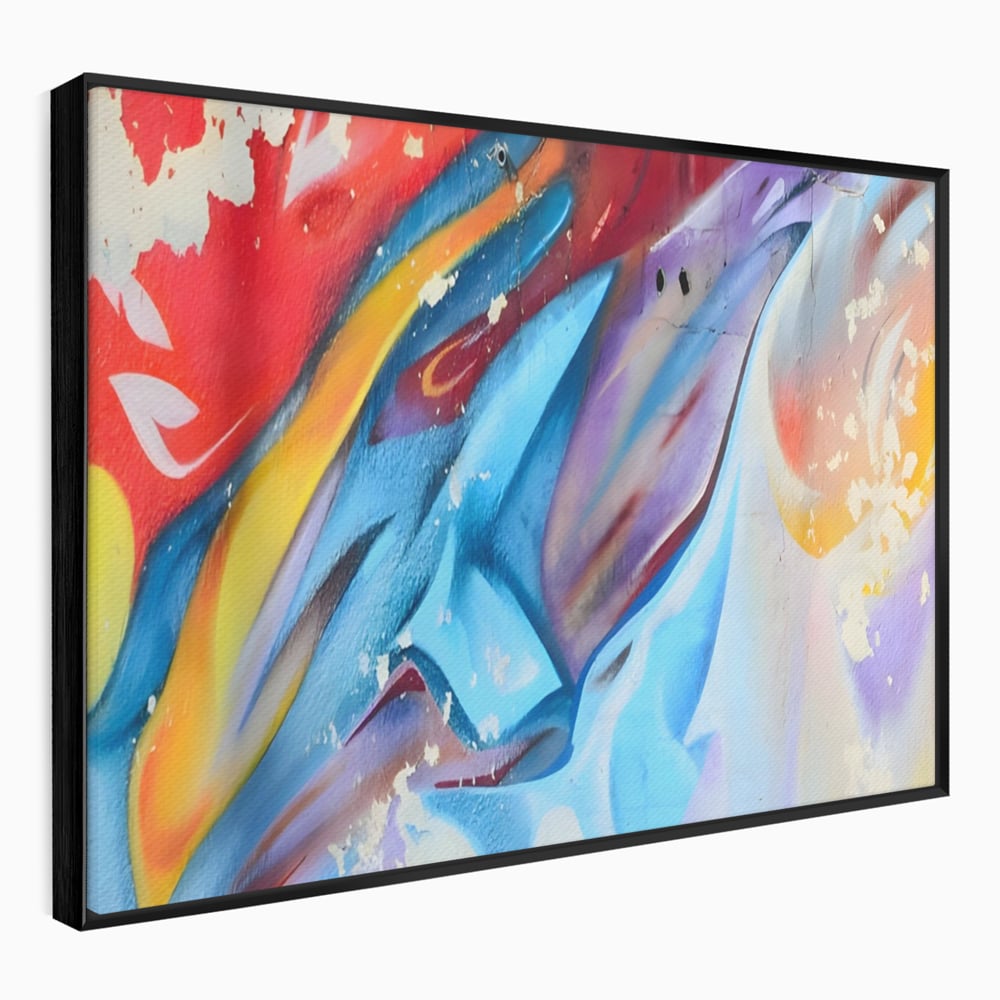 Tablou Canvas Premium LuxCanva® A1223, Multicolor , Decorativ, Dormitor, Colorat, Abstract, Albastru, Living, Culori Vibrante