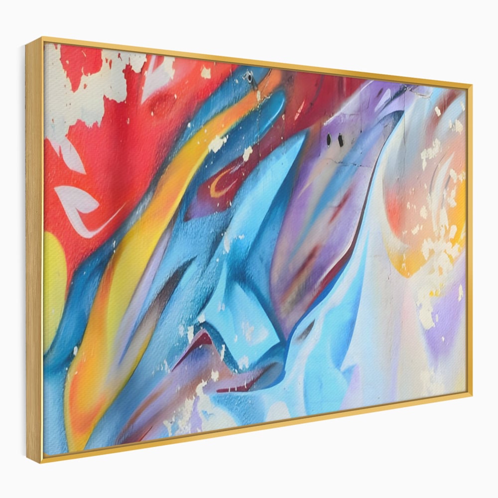 Tablou Canvas Premium LuxCanva® A1223, Multicolor , Decorativ, Dormitor, Colorat, Abstract, Albastru, Living, Culori Vibrante