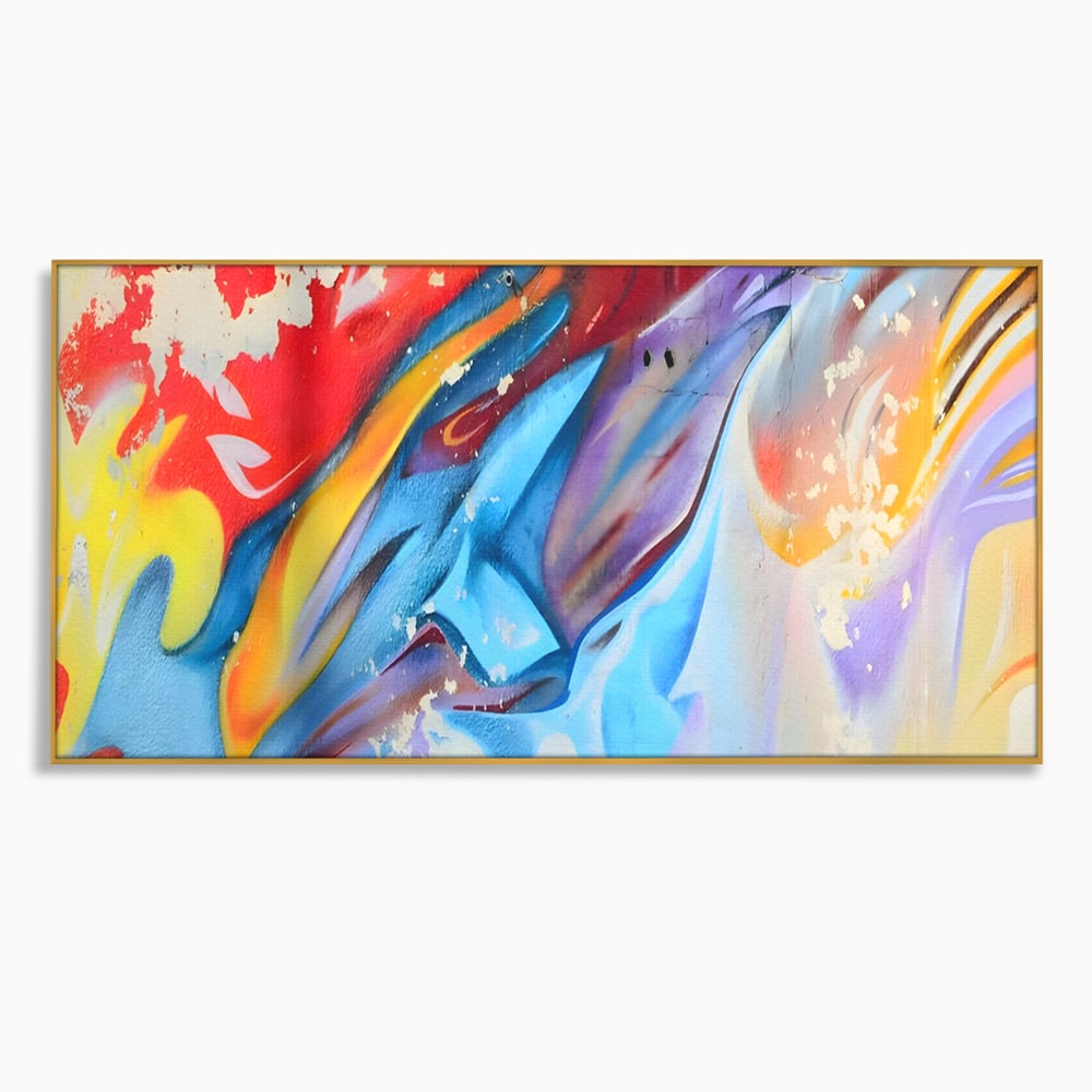 Tablou Canvas Premium LuxCanva® A1223, Multicolor , Decorativ, Dormitor, Colorat, Abstract, Albastru, Living, Culori Vibrante