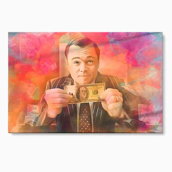 Tablou Canvas Premium LuxCanva® A1225, Dollar DiCaprio , Decorativ, Birou, Leonardo DiCaprio, Bani, Vedeta, Actor, Living, Culori Vibrante
