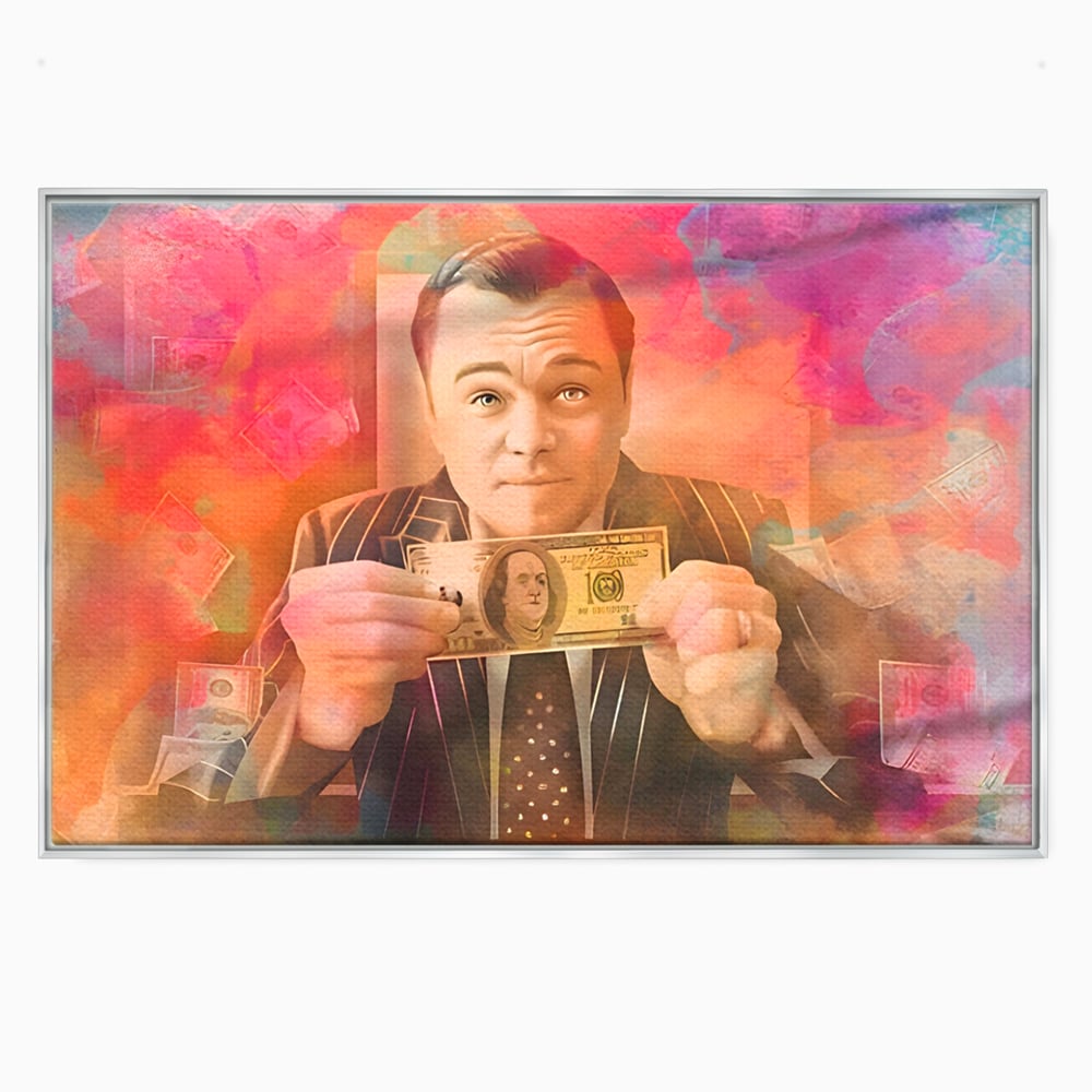 Tablou Canvas Premium LuxCanva® A1225, Dollar DiCaprio , Decorativ, Birou, Leonardo DiCaprio, Bani, Vedeta, Actor, Living, Culori Vibrante