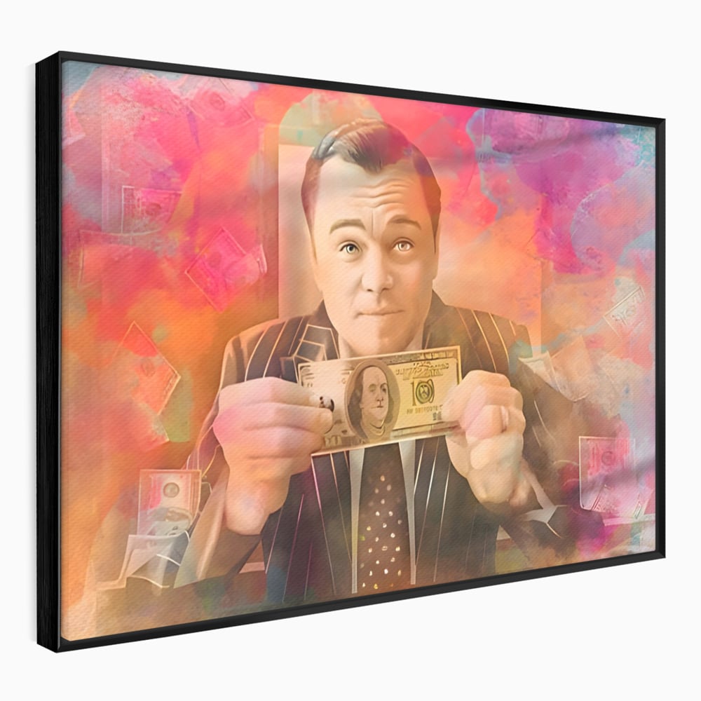 Tablou Canvas Premium LuxCanva® A1225, Dollar DiCaprio , Decorativ, Birou, Leonardo DiCaprio, Bani, Vedeta, Actor, Living, Culori Vibrante