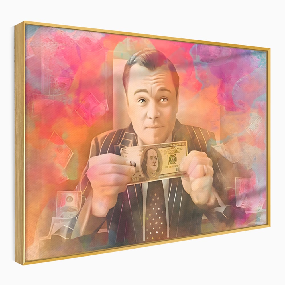 Tablou Canvas Premium LuxCanva® A1225, Dollar DiCaprio , Decorativ, Birou, Leonardo DiCaprio, Bani, Vedeta, Actor, Living, Culori Vibrante