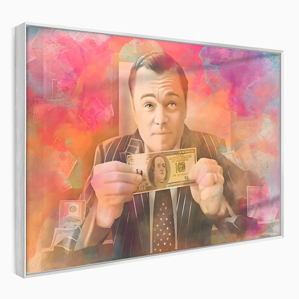 Tablou Canvas Premium LuxCanva® A1225, Dollar DiCaprio , Decorativ, Birou, Leonardo DiCaprio, Bani, Vedeta, Actor, Living, Culori Vibrante