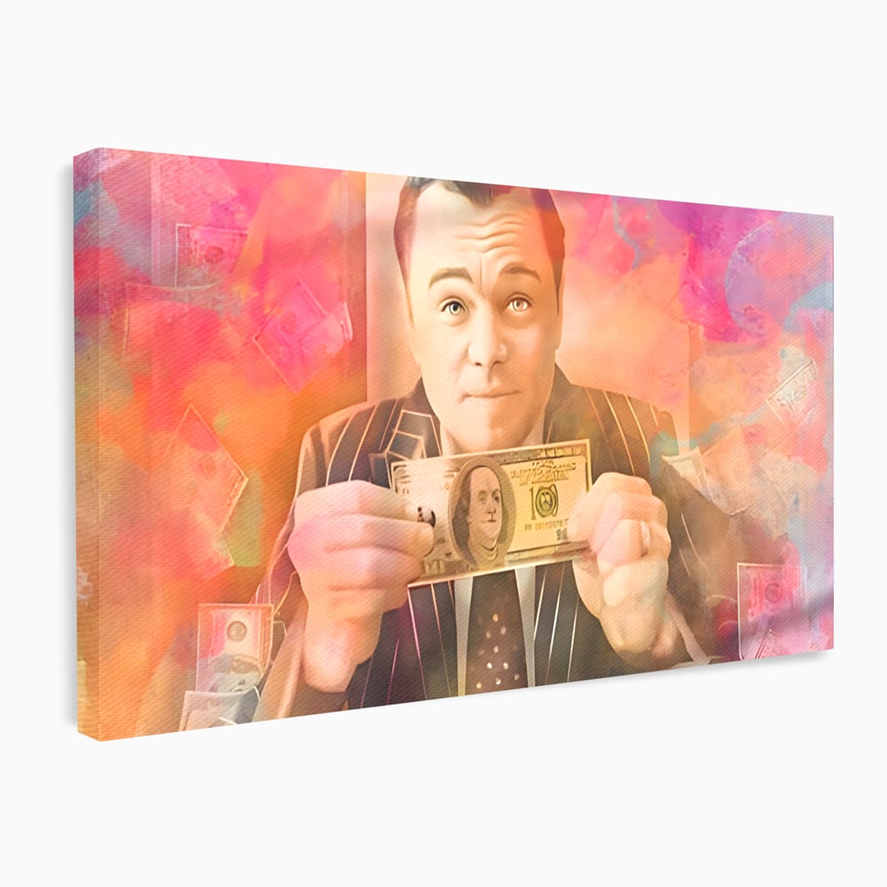 Tablou Canvas Premium LuxCanva® A1225, Dollar DiCaprio , Decorativ, Birou, Leonardo DiCaprio, Bani, Vedeta, Actor, Living, Culori Vibrante