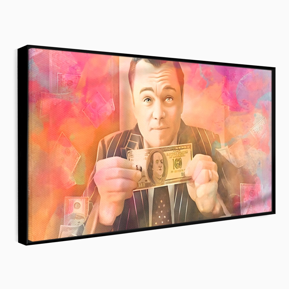 Tablou Canvas Premium LuxCanva® A1225, Dollar DiCaprio , Decorativ, Birou, Leonardo DiCaprio, Bani, Vedeta, Actor, Living, Culori Vibrante