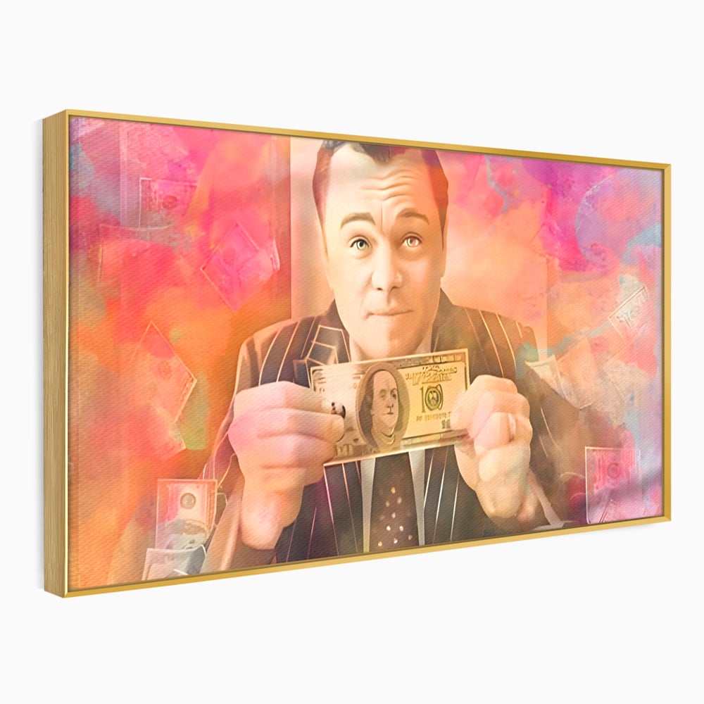 Tablou Canvas Premium LuxCanva® A1225, Dollar DiCaprio , Decorativ, Birou, Leonardo DiCaprio, Bani, Vedeta, Actor, Living, Culori Vibrante