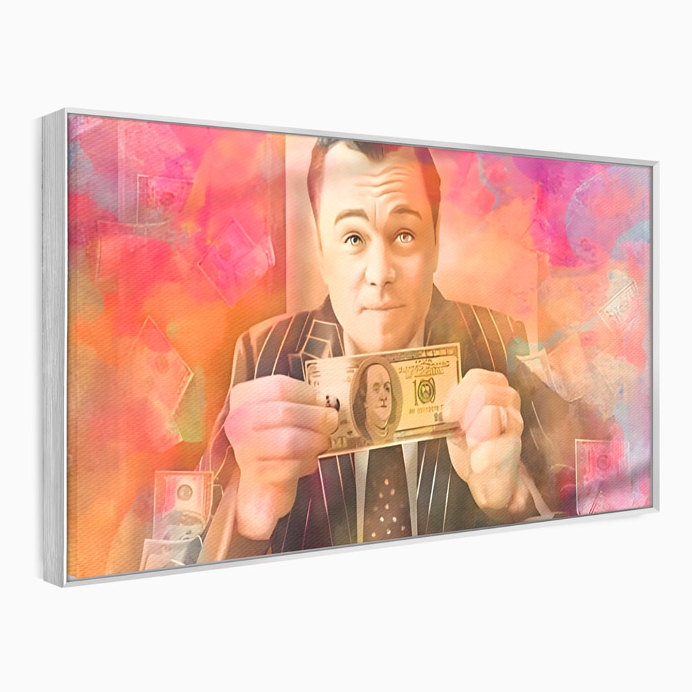 Tablou Canvas Premium LuxCanva® A1225, Dollar DiCaprio , Decorativ, Birou, Leonardo DiCaprio, Bani, Vedeta, Actor, Living, Culori Vibrante