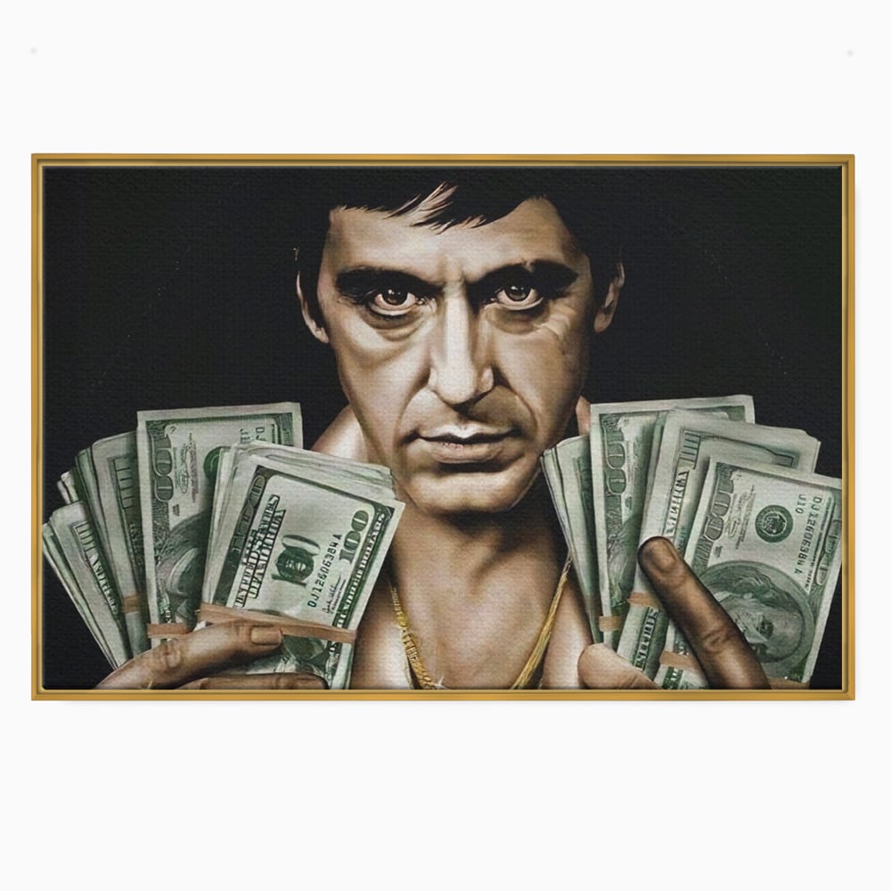 Leinwandbilder Leinwandbilder Premium LuxCanva® A1226, Al Pacino , Dekorativ, Wohnen, Tony Montana, Scarface, Film, Schauspieler, Dollar, Kräftige Farben