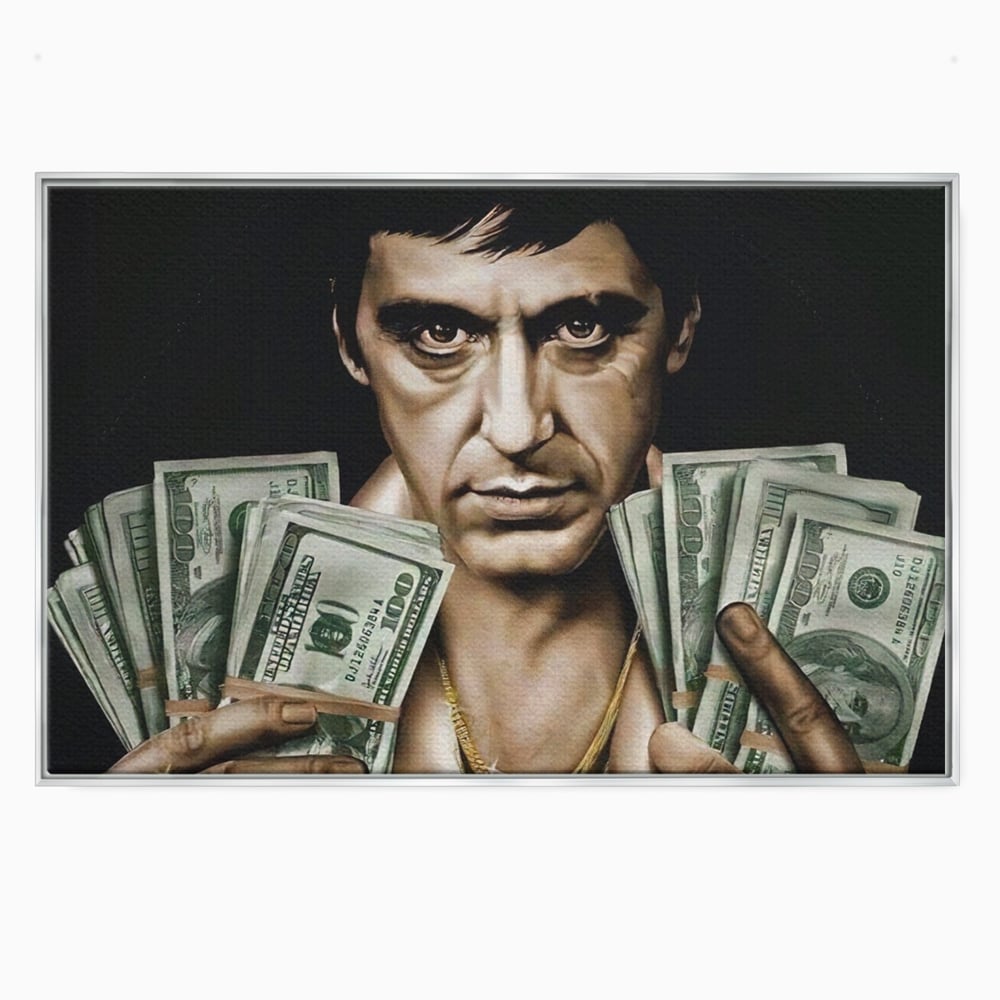 Leinwandbilder Leinwandbilder Premium LuxCanva® A1226, Al Pacino , Dekorativ, Wohnen, Tony Montana, Scarface, Film, Schauspieler, Dollar, Kräftige Farben