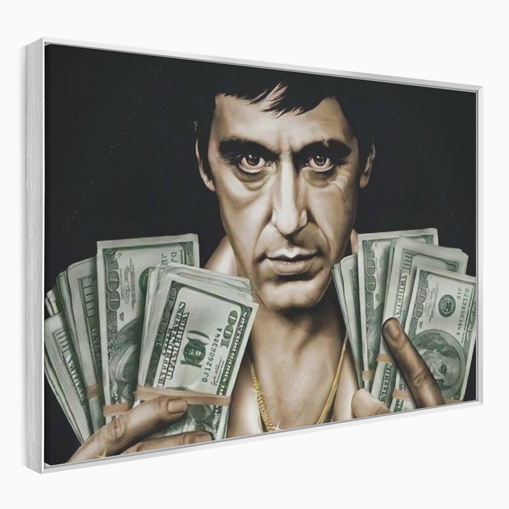 Leinwandbilder Leinwandbilder Premium LuxCanva® A1226, Al Pacino , Dekorativ, Wohnen, Tony Montana, Scarface, Film, Schauspieler, Dollar, Kräftige Farben