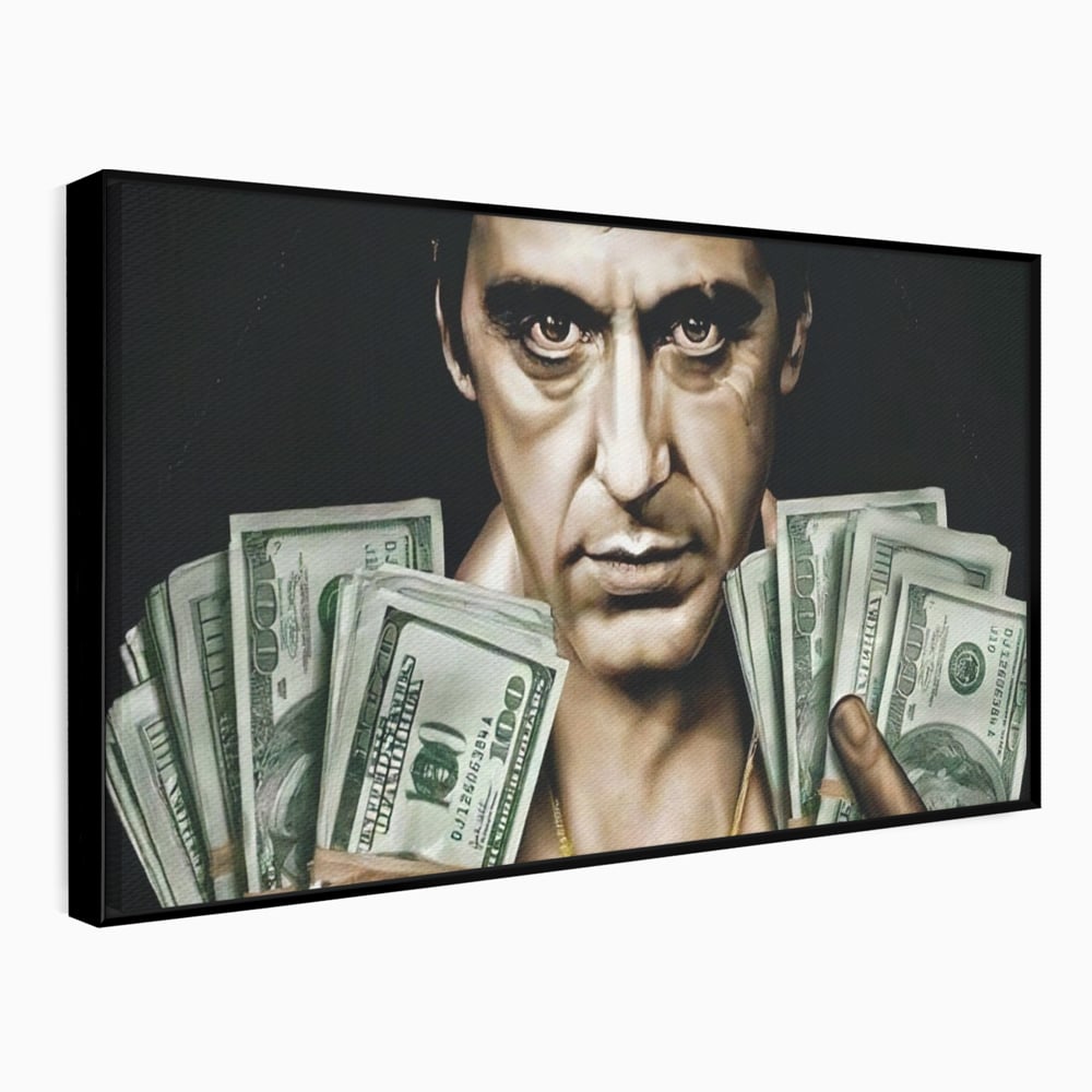 Leinwandbilder Leinwandbilder Premium LuxCanva® A1226, Al Pacino , Dekorativ, Wohnen, Tony Montana, Scarface, Film, Schauspieler, Dollar, Kräftige Farben