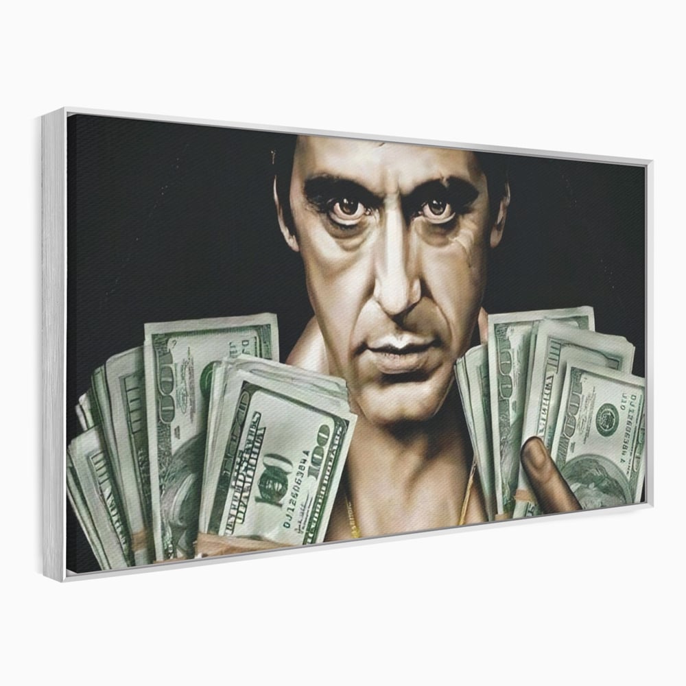Leinwandbilder Leinwandbilder Premium LuxCanva® A1226, Al Pacino , Dekorativ, Wohnen, Tony Montana, Scarface, Film, Schauspieler, Dollar, Kräftige Farben
