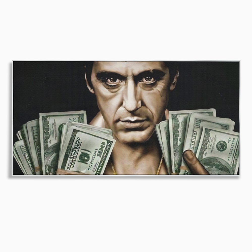 Leinwandbilder Leinwandbilder Premium LuxCanva® A1226, Al Pacino , Dekorativ, Wohnen, Tony Montana, Scarface, Film, Schauspieler, Dollar, Kräftige Farben