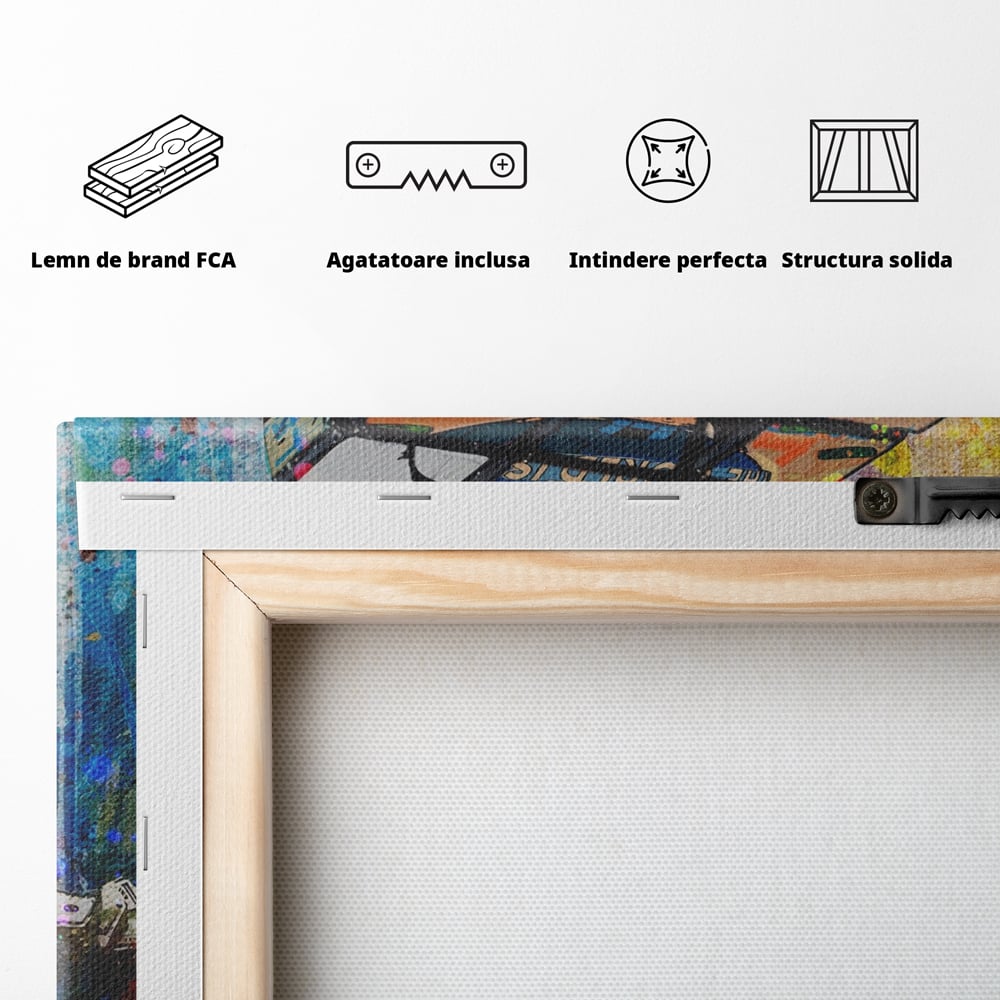 Tablou Canvas Premium LuxCanva® A1227, Monopoly Cube , Decorativ, Living, Cub Rubic, Joc, SUA, Camera Copil, Culori Vibrante