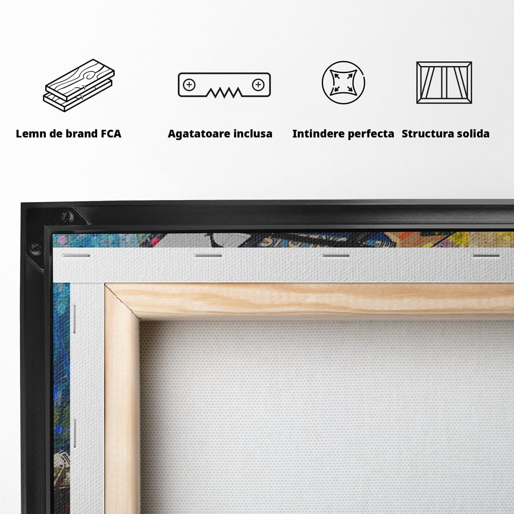 Tablou Canvas Premium LuxCanva® A1227, Monopoly Cube , Decorativ, Living, Cub Rubic, Joc, SUA, Camera Copil, Culori Vibrante