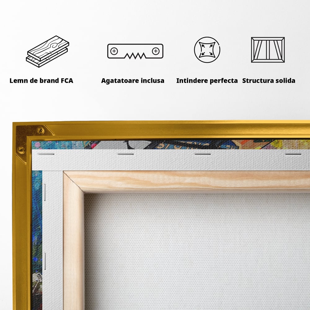 Tablou Canvas Premium LuxCanva® A1227, Monopoly Cube , Decorativ, Living, Cub Rubic, Joc, SUA, Camera Copil, Culori Vibrante
