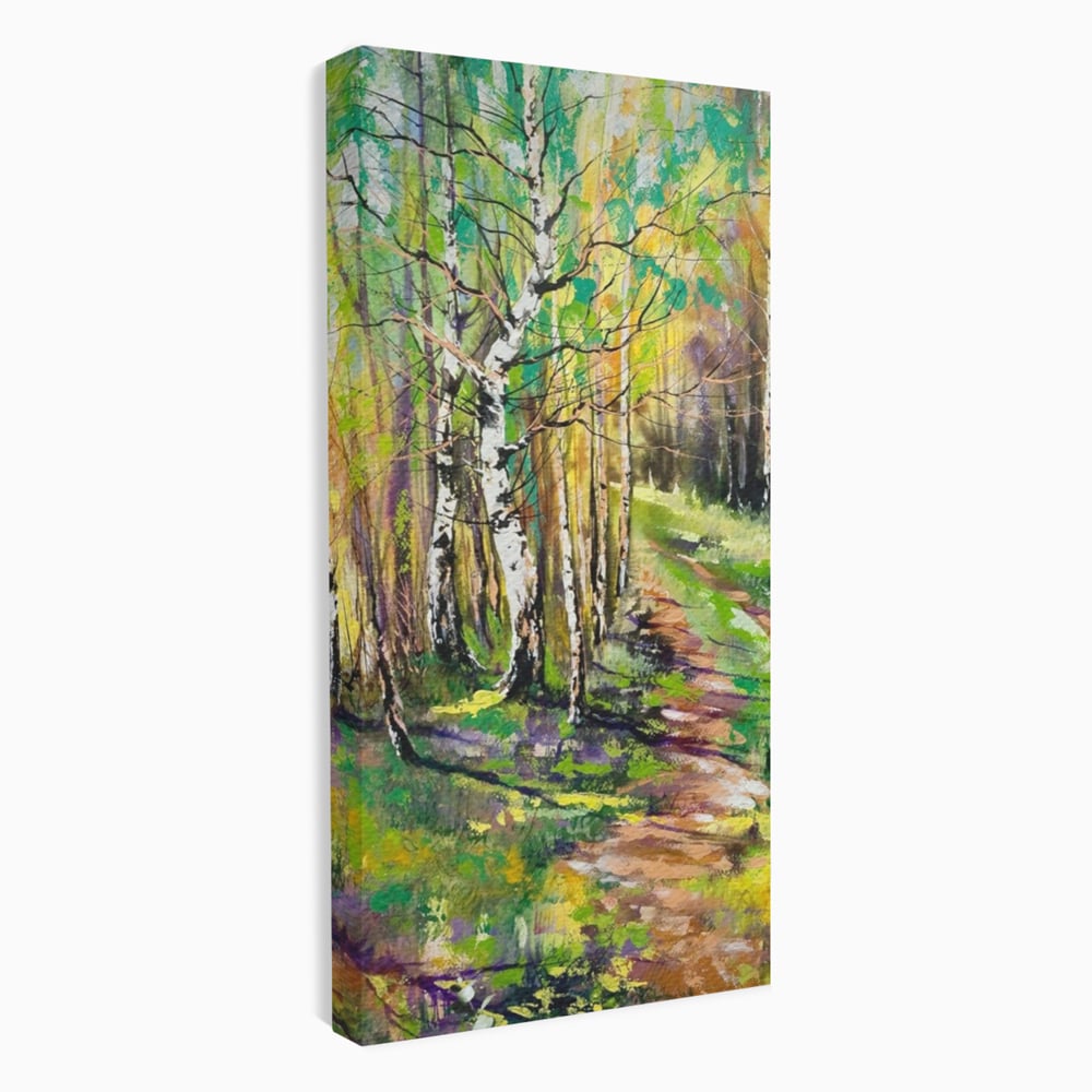 Tablou Canvas Premium LuxCanva® A1228, Green Forest , Decorativ, Dormitor, Padure, Verde, Natura, Copaci, Living, Culori Vibrante