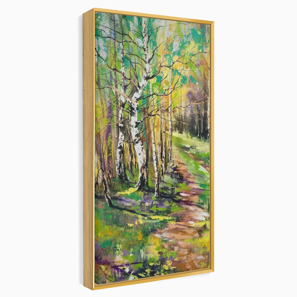 Tablou Canvas Premium LuxCanva® A1228, Green Forest , Decorativ, Dormitor, Padure, Verde, Natura, Copaci, Living, Culori Vibrante