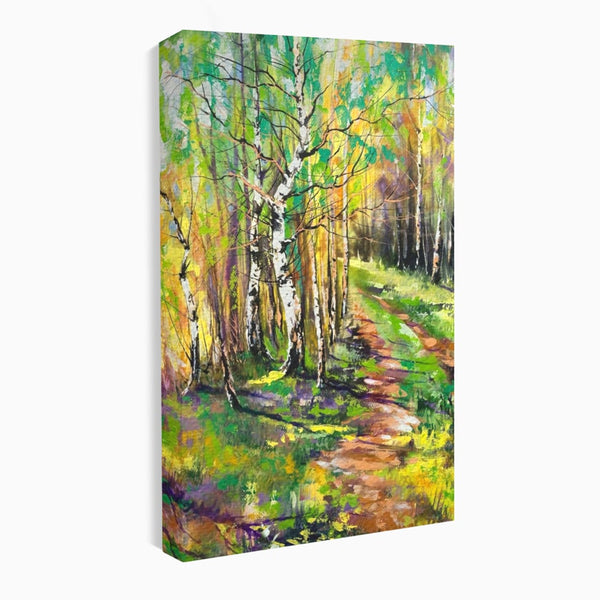 Tablou Canvas Premium LuxCanva® A1228, Green Forest , Decorativ, Dormitor, Padure, Verde, Natura, Copaci, Living, Culori Vibrante