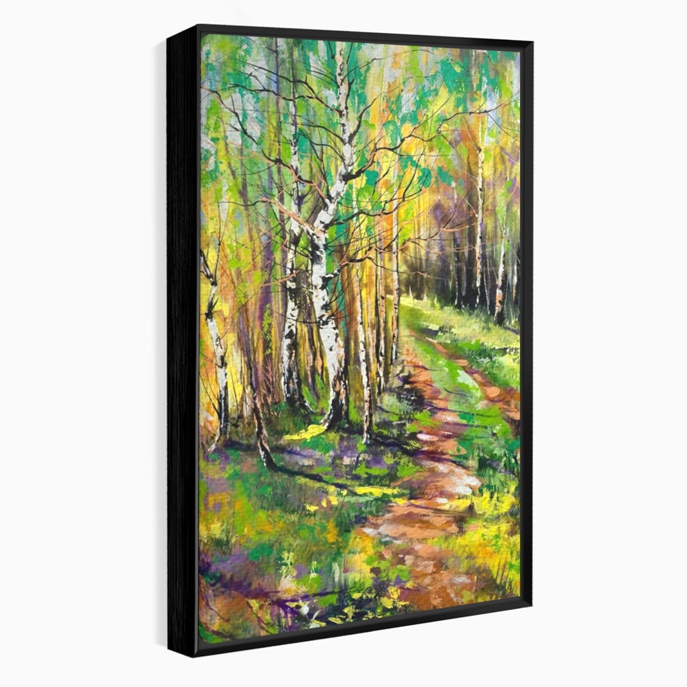Tablou Canvas Premium LuxCanva® A1228, Green Forest , Decorativ, Dormitor, Padure, Verde, Natura, Copaci, Living, Culori Vibrante