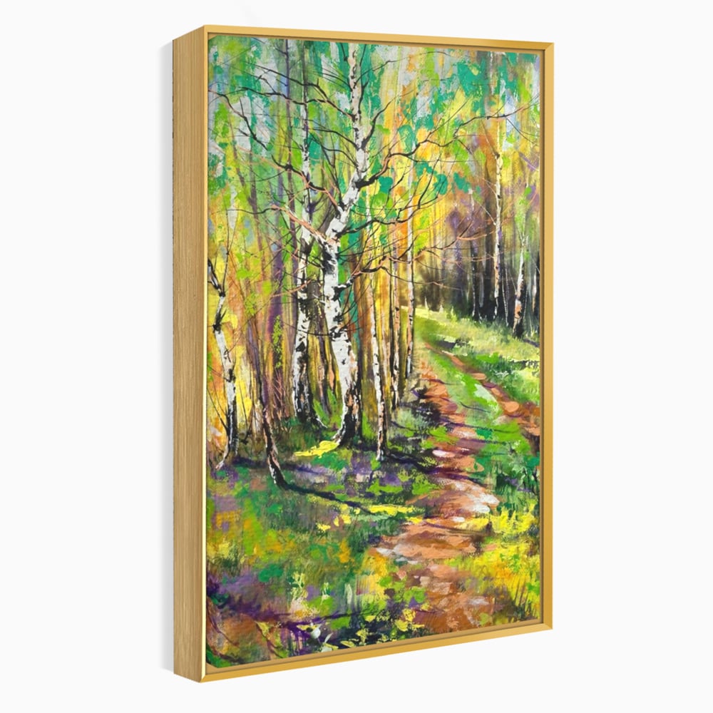 Tablou Canvas Premium LuxCanva® A1228, Green Forest , Decorativ, Dormitor, Padure, Verde, Natura, Copaci, Living, Culori Vibrante