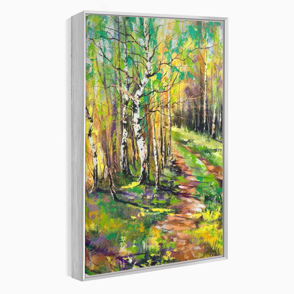 Tablou Canvas Premium LuxCanva® A1228, Green Forest , Decorativ, Dormitor, Padure, Verde, Natura, Copaci, Living, Culori Vibrante